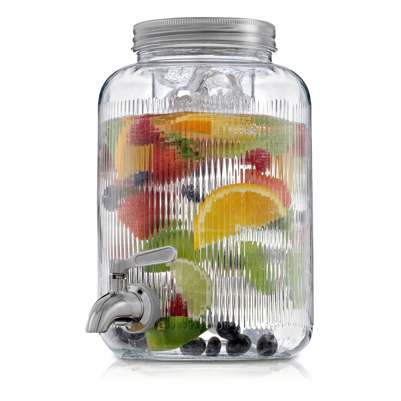 Glass Drink Dispenser with Fruit Infuser